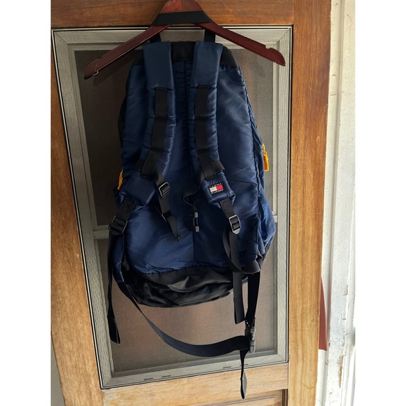 Tommy Hilfiger Outdoors Backpack‎ Blue Nylon Vintage Hiking Travel Bag - Picture 3 of 8